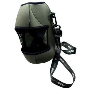 H2O Capsule Neoprene‎ Water Bottle Sleeve Olive Green Carrier with Phone Pocket